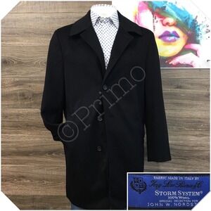 NORDSTROM Mens Overcoat Long Coat Jacket Loro Piana‎ Wool Size 44L Casual Blazer